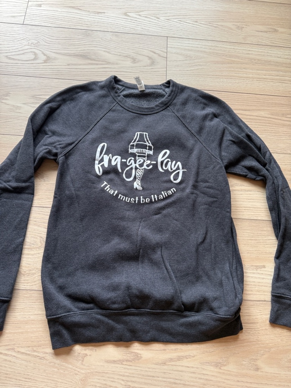 Christmas Bella Canvas Black Crewneck Sweatshirt with White Graphic
